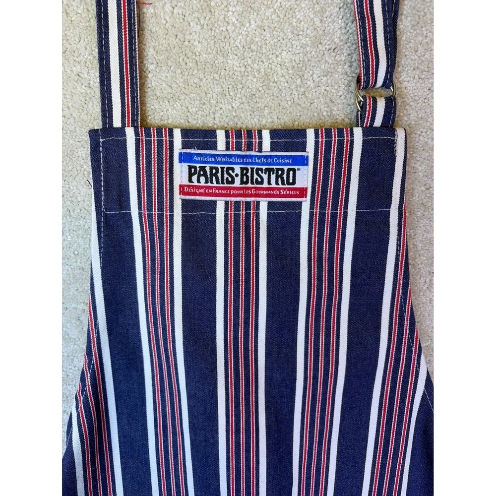 Now Designs Paris Bistro Apron Unisex OS Red White Blue Striped USA Made Retro